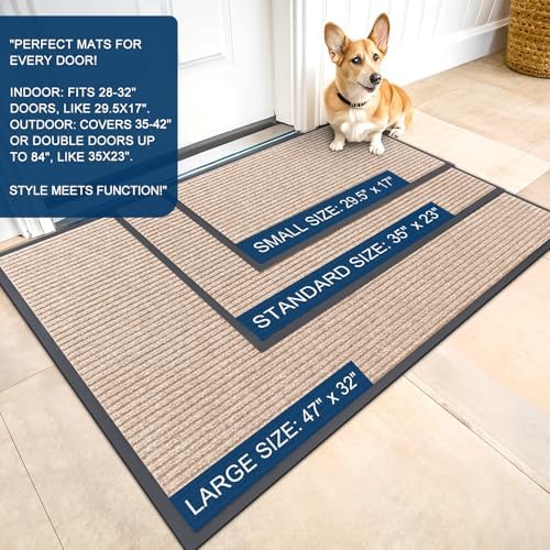 OLANLY 2-Pack Front Door Mats 59x34, Waterproof Heavy-Duty Doormats - Image 2
