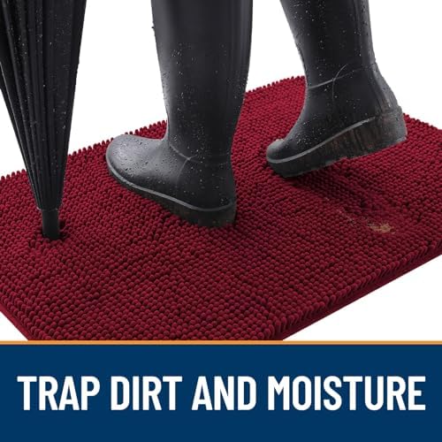 OLANLY Dog Door Mat for Muddy Paws 40x32, Super Absorbent Chenille Mud Mat - Image 2