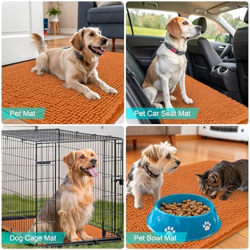 OLANLY Dog Door Mat for Muddy Paws 59x24, Super Absorbent Chenille Mud Mat - Image 7