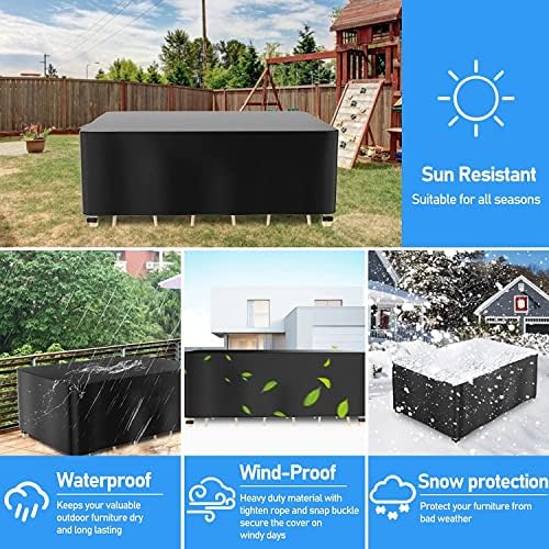 Patio Table Cover 100% Waterproof, 96.4x63.7x27.9 inch Outdoor Table Cover - Image 6