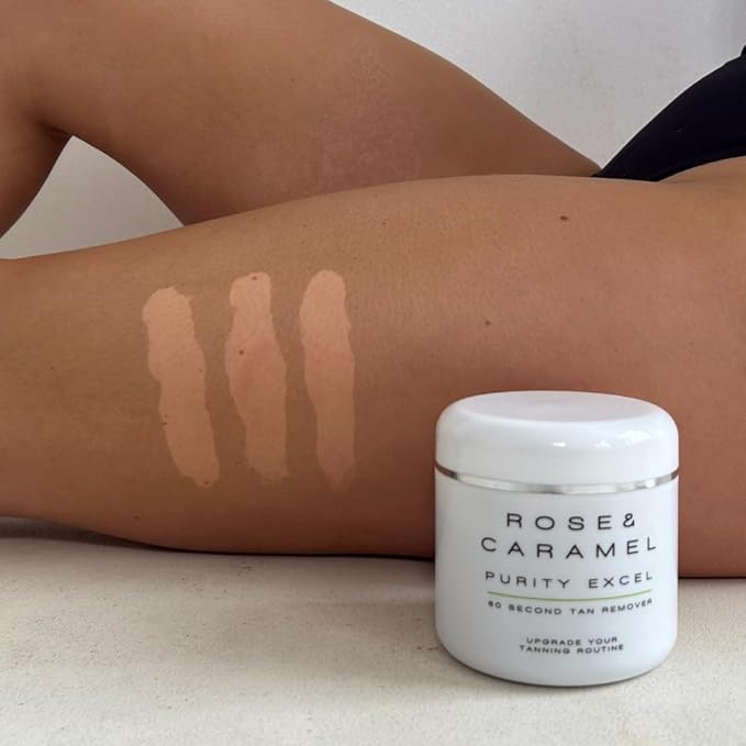 Rose & Caramel Purity Excel 60 Second Miracle Express Self Tan Remover & Exfoliating Tan Eraser Body Scrub 14.89 Fl Oz (440ml)