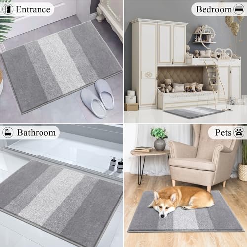 Vaukki Indoor Doormat Entryway Light Grey Door Mat 32x20 inch - Image 4