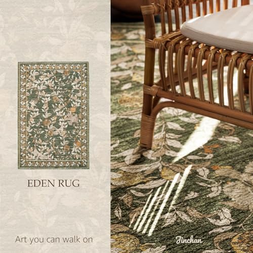 jinchan 3x5 Floral Vintage Washable Entrance Area Rug - Image 2