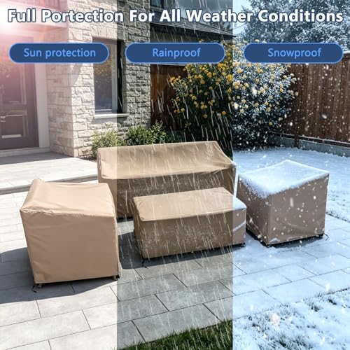 STARTWO Outdoor Furniture Cover Waterproof 4 Piece Set, Regular 600D - Image 6