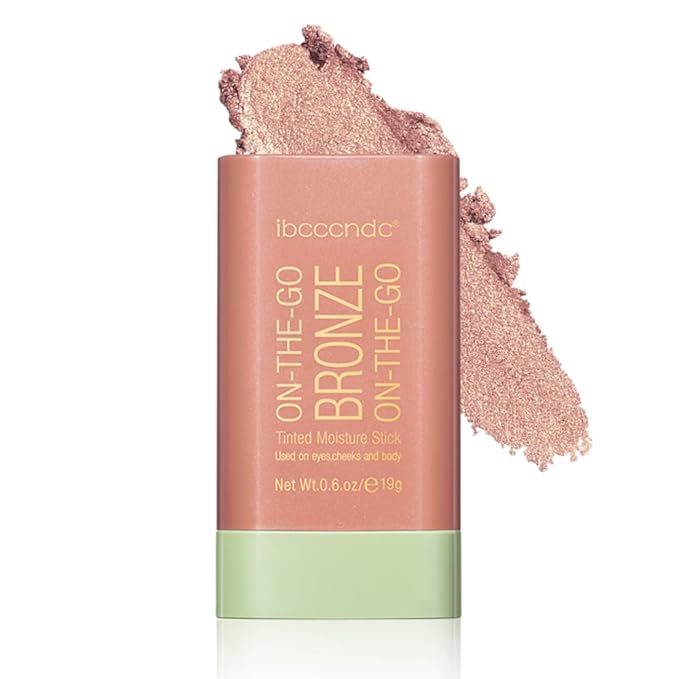 Cream Contour Stick, Face Shimmer Bronzer Stick, Blendable Natural Glow Highlighter Makeup Stick, Multi-Use Tinted Solid Moisturizer Stick,Body Face Illuminator Luminizer,02 Soft Glow
