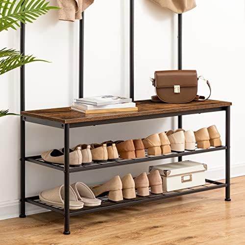 HOOBRO Hall Tree with Bench, Entryway Bench with Coat Rack, Mud Room Rack with - Image 6