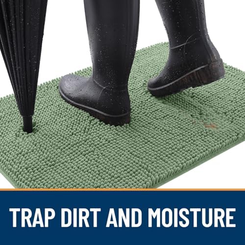 OLANLY Dog Door Mat for Muddy Paws 44x32, Super Absorbent Chenille Mud Mat - Image 2