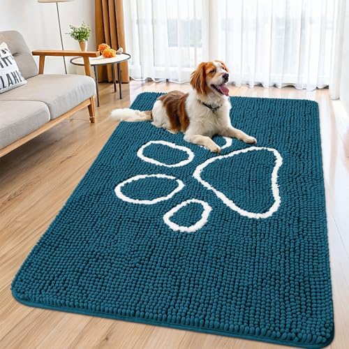 Smiry Dog Door Mat for Muddy Paws, Absorbent Non Slip Dirt Trapper by Smiry