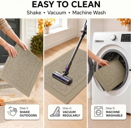 FONEYI Dirt Trapper Door Mat 32" x 48", Non-Slip Washable Doormats - Image 6