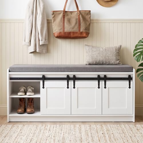 42" Farmhouse Shoe Storage Bench by Tinynest