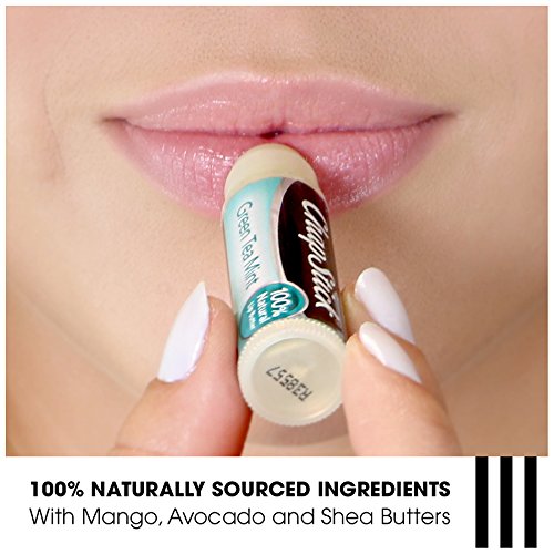ChapStick 100% Natural Lip Butter Green Tea Mint and Sweet Papaya Lip Balm Tubes Variety Pack - 0.15 Oz Each (Pack of 2)
