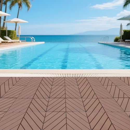 Plastic Interlocking Deck Tiles, 44 Pack, Non-Slip Patio Floor Decking Tiles - Image 5