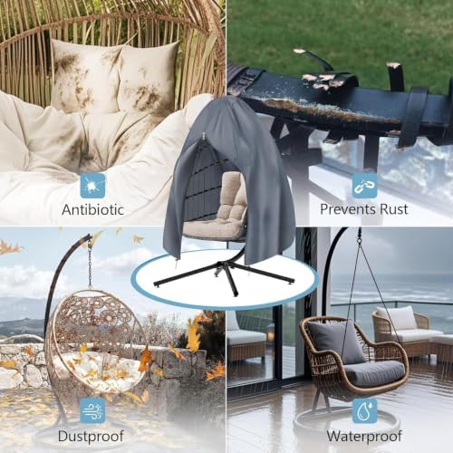 RICHIE 75”x45” Patio Egg Chair Covers Waterproof & UV Resistant, Heavy-Duty - Image 6