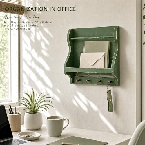 Pine Wood Mail Organizer Wall Mount - Image 3