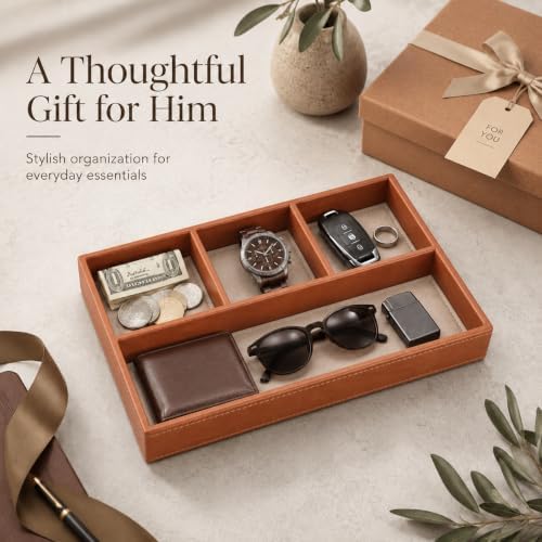 GORESE Leather Jewelry Tray, Catchall Tray Organizer - Image 7