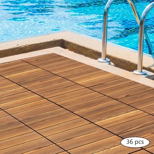 36 Pack 12×12in Hardwood Interlocking Patio Deck Tiles - Image 6