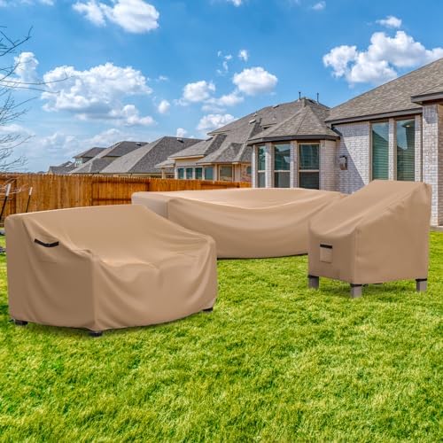Waterproof Outdoor Patio Furniture Covers 74"L×47"W×28"H Brown - Image 7