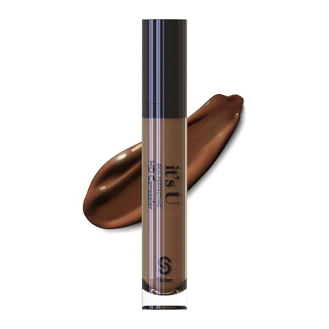 Sistar it's U Skin Perfecting HD Concealer Full Coverage Lightweight Long Lasting Correcting Liquid Contour Cover Masker Makeup 5 ml / 0.17 fl. oz (Deep Espresso)