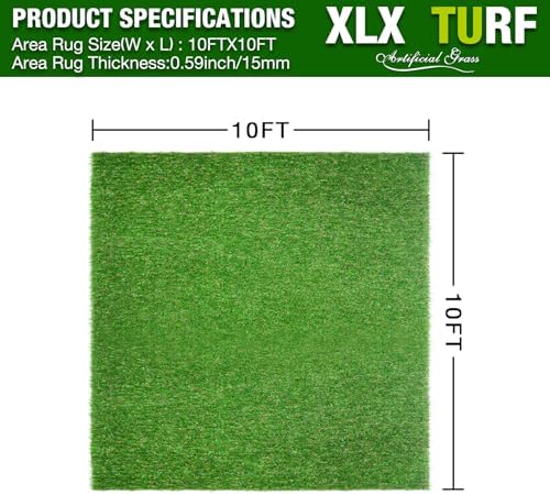 XLX TURF 10FT X 10FT Artificial Turf Grass Rug - Image 2