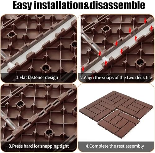 Deck Tiles for Outdoor, Plastic Outdoor Flooring Tiles, Kitchen Non Slip - Image 5