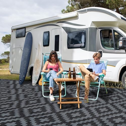SAND MINE Waterproof Outdoor Rug 9x18 ft, Plastic Reversible Rug, Modern Area - Image 6