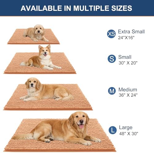 OLANLY Dog Door Mat for Muddy Paws 36x24, Extra Absorbent Chenille Mud Mat - Image 2