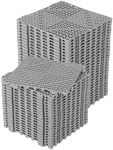 Garvee Modular Interlocking Cushion, 50 Pack 12" x 12" Splicing Drainage Mats by Garvee