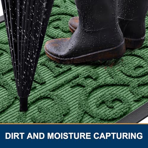 Smiry Front Door Mat Outside Entrance, Low Profile Rubber Doormat - Image 3