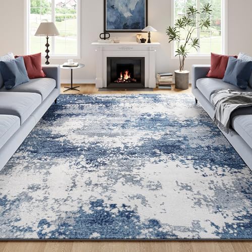 Blue Washable Rug 6x9 Area Rugs by Acapet