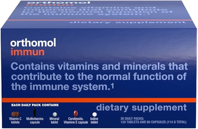 Orthomol Immun Tablet and Capsule, Immune Support Supplement, 30-Day Supply, Vitamins A, B, C, D, E, Zinc, Iodine