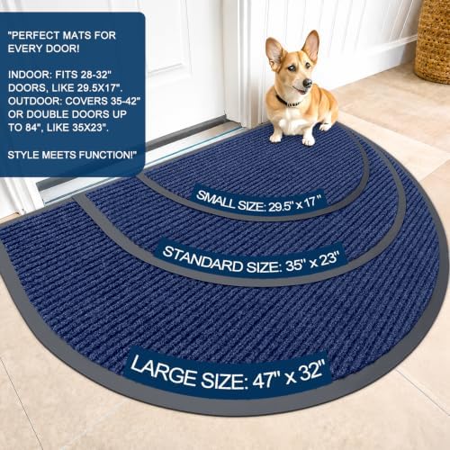 OLANLY Half Circle Front Door Mat 35x23, Waterproof Heavy-Duty Doormat - Image 2