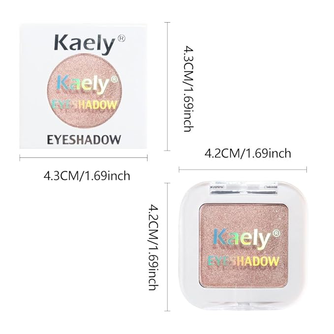 evpct Dusty Pink Champagne Single Eyeshadow Palette, Rose Gold Ice Pink Nude Glitter Cream Eye shadow Palette Singles Brightener Makeup for Older Women, High Pigment Waterproof Monochrome Eyeshadow