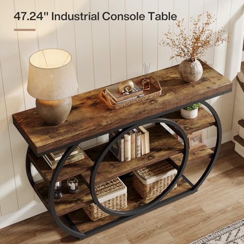 Tribesigns 47" Console Table for Living Room, 5-Tier Industrial Entryway Table - Image 5
