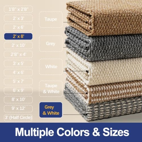Faux Jute Rug Runner 2'x8', Washable & Non-Slip - Image 7