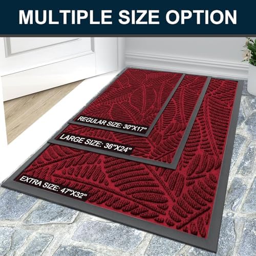 Colorxy Waterproof Front Doormat, Sturdy Natural Rubber Door Mat - Image 7