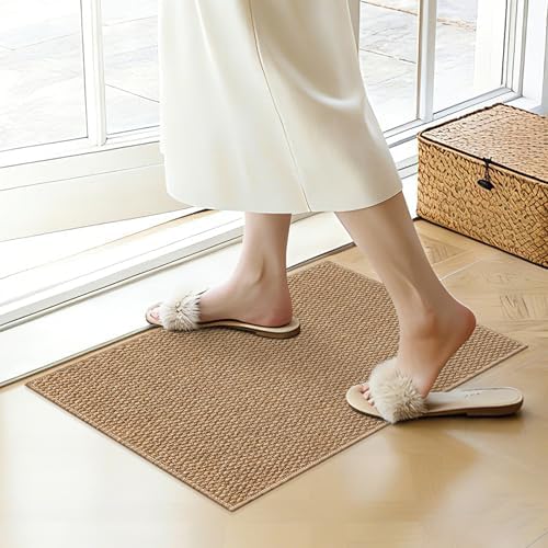 Ultra Thin Door Mat 16"x 24", Non-Slip Entrance Rugs by SharpWeaRug