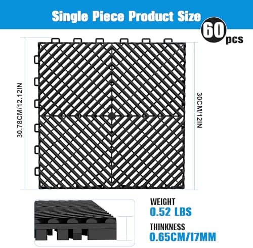 Jocoevol 60-Pcs Interlocking Tile, Non-Slip Heavy-Duty Polypropylene Splicing - Image 2