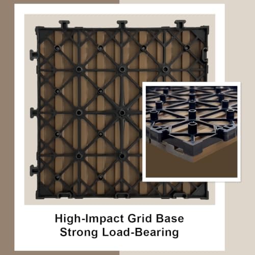 JJWOOD Interlocking Deck Tiles, Co-Extruded Wood-Look Outdoor Floor Tiles - Image 7