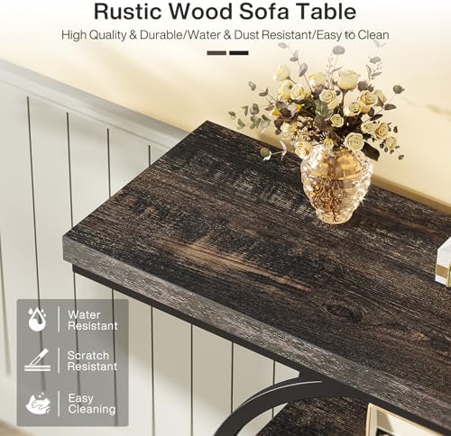 Tribesigns 41.3" Console Table, Industrial 4-Tier Sofa Table Entryway Table - Image 6