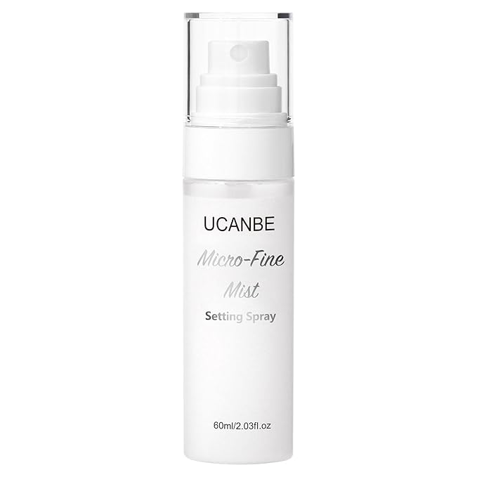 UCANBE Dewy Setting Spray for Makeup, Long Lasting Hydrating Make Up Finishing Spray for Face, Micro-Fine Mist Fixing Spray for Dewy Glow Finish, Lightweight & Waterproof for up to 16 Hours Wear