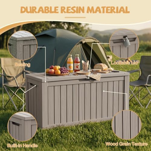 EFU Outdoor Storage Box Waterproof, 170 Gal Gen 2 Resin Deck Box - Image 4