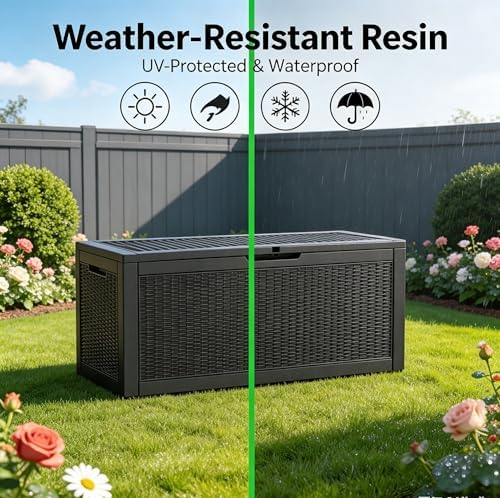 LAUSAINT HOME 320 Gallon Resin Deck Box, Package Delivery Box - Image 5