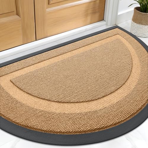 OLANLY Half Circle Front Door Mat Outside 47x32 All-Season Rubber Doormat by OLANLY