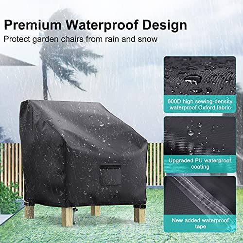 2 Pack Outdoor Patio Chair Covers Waterproof 38"Wx31"Dx29"H - Image 4
