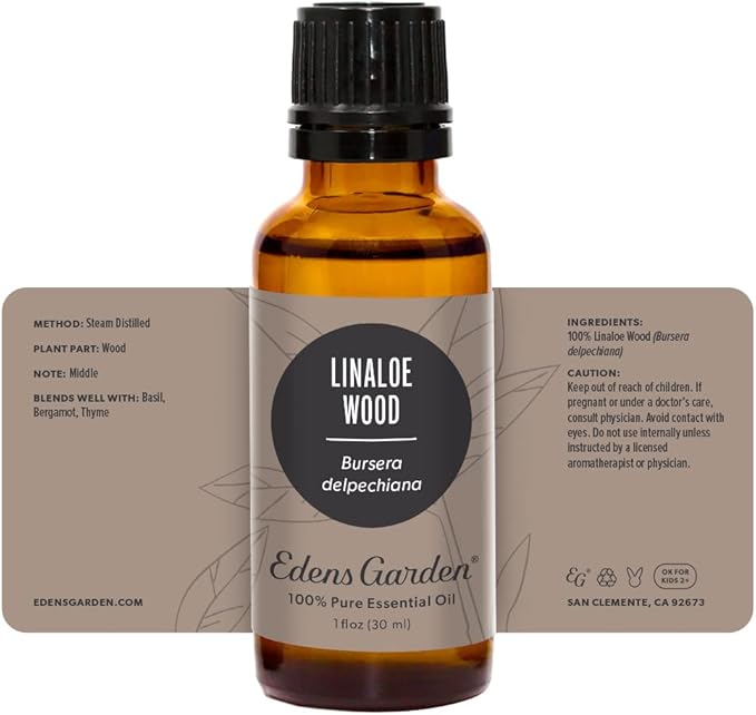 Edens Garden Linaloe Wood Essential Oil- 100% Pure Premium Grade, Undiluted, Natural, Therapeutic, Aromatherapy, The Best for Diffuser, Skin, Face, Hair 30 ml (1 fl oz)