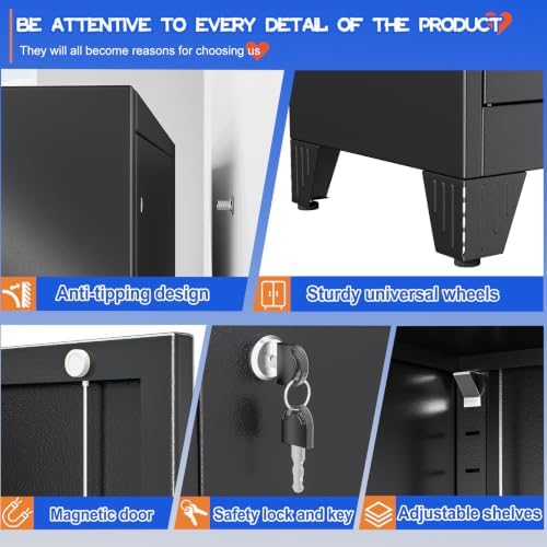 GAIOUS 79" Tall Metal Storage Cabinet - Image 5