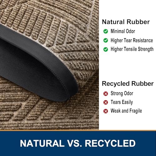 Smiry Front Door Mat Outside Entrance, Low Profile Rubber Doormat - Image 5