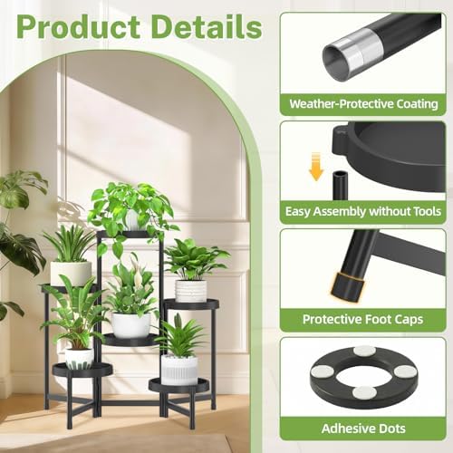 iDavosic.ly 6 Tier Folding Plastic Plant Stand Indoor, Grow Light - Image 6