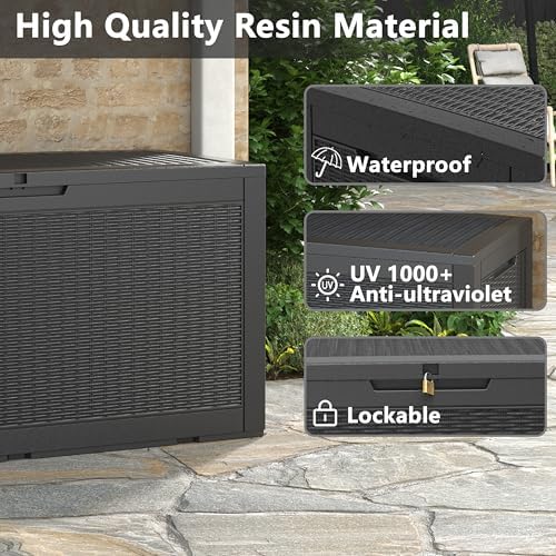 KAMABOKO Outdoor Storage Box, 130 Gallon Deck Box Outdoor Waterproof - Image 4
