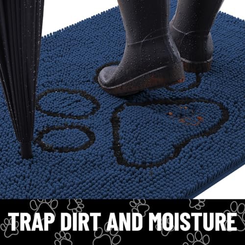 Smiry Dog Door Mat for Muddy Paws, Absorbent Non Slip Dirt Trapper - Image 2